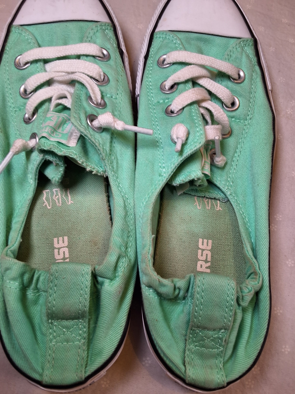 Converse Women's Low-Top Slip-On Sneakers in Mint Green and White - Picture 6 of 6
